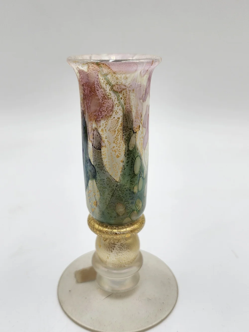 Vintage Isle Of Wight Glass Candle Holder Made In England